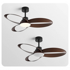 Modern ceiling fan – Wooden blades, dimmable LED lighting for the living room or bedroom