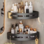Drill-Free Shower Shelf – Transparent, Minimalist Design for Bathroom Storage