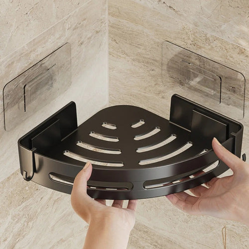 Drill-Free Shower Shelf – Transparent, Minimalist Design for Bathroom Storage