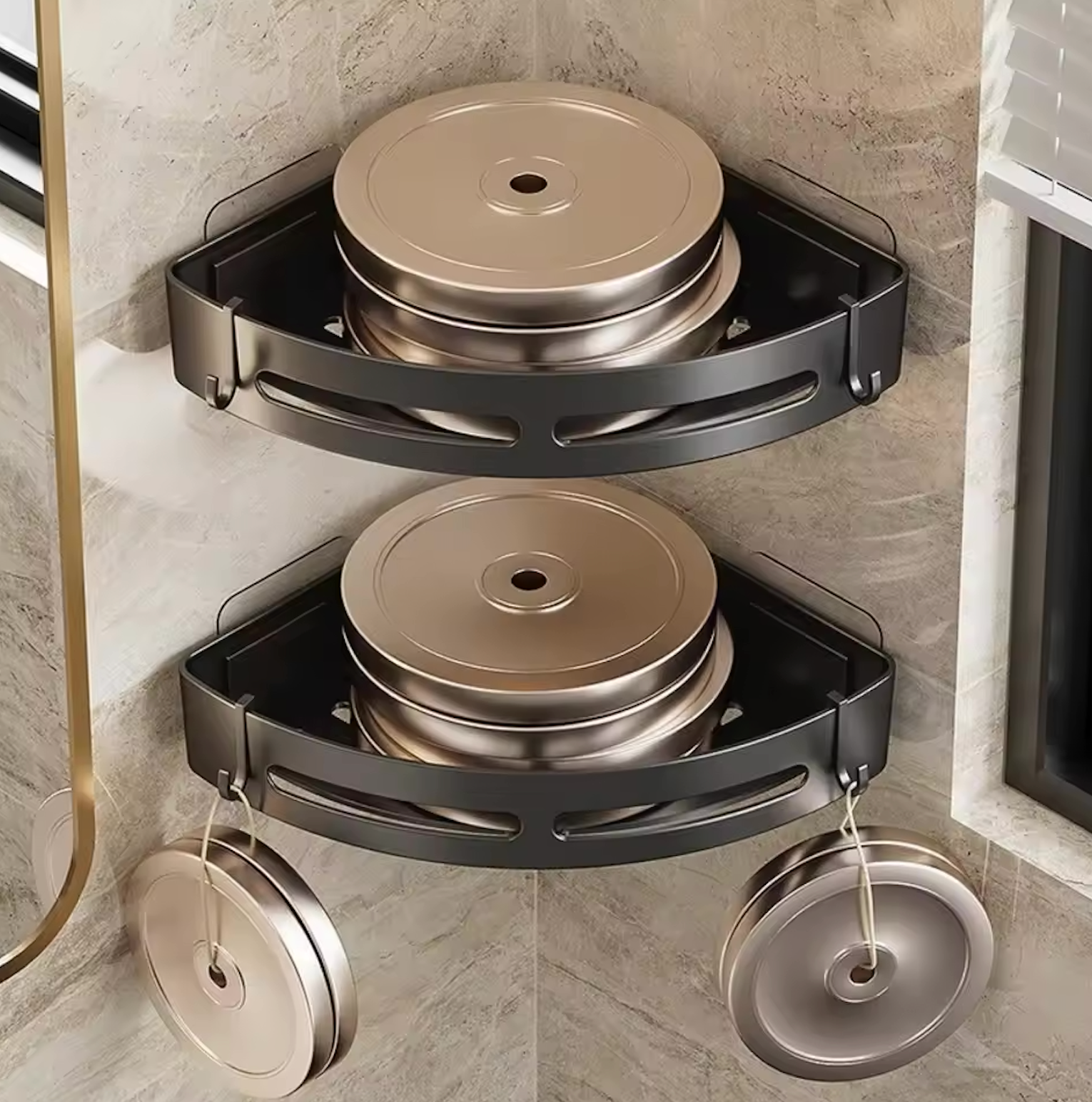 Drill-Free Shower Shelf – Transparent, Minimalist Design for Bathroom Storage