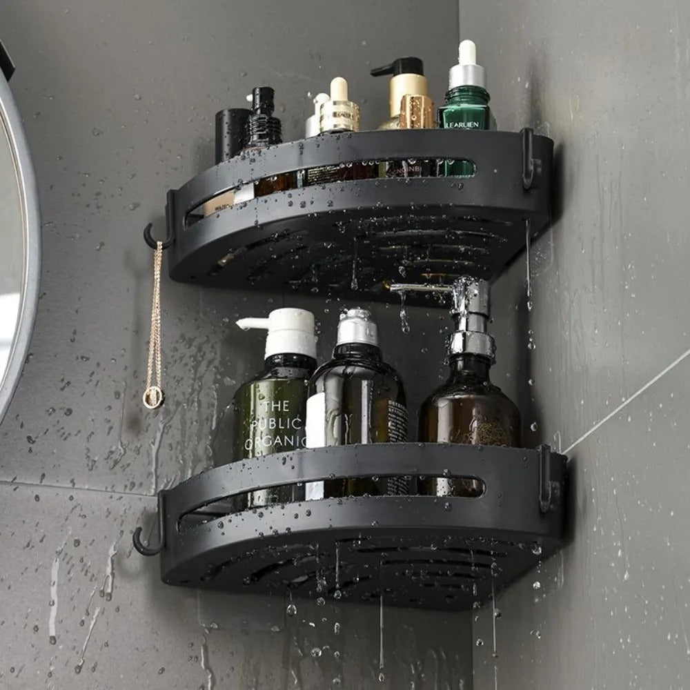Drill-Free Shower Shelf – Transparent, Minimalist Design for Bathroom Storage