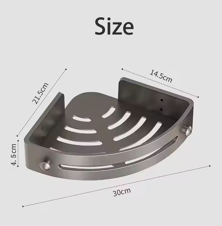 Drill-Free Shower Shelf – Transparent, Minimalist Design for Bathroom Storage