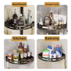 Drill-Free Shower Shelf – Transparent, Minimalist Design for Bathroom Storage