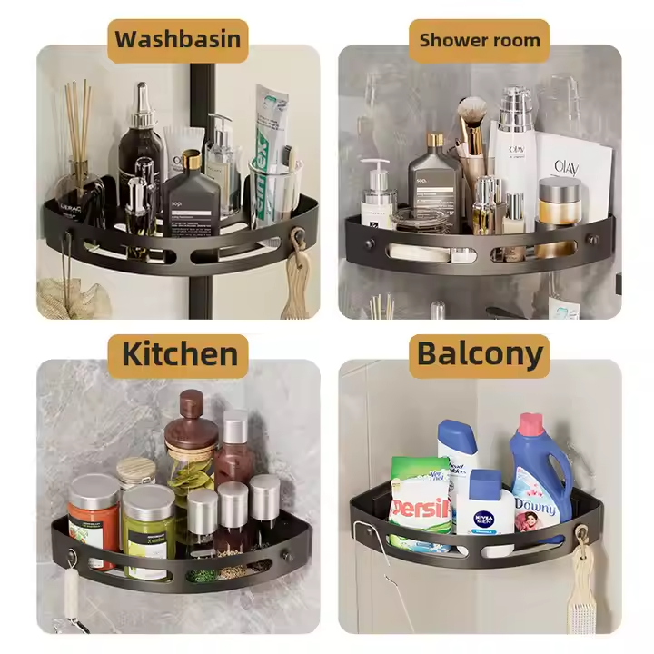 Drill-Free Shower Shelf – Transparent, Minimalist Design for Bathroom Storage