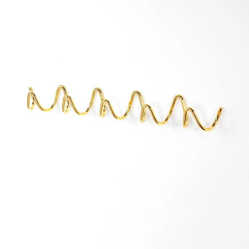 Wall-mounted coat rack – Black cast iron, wavy design for the entryway, bedroom, or bathroom