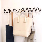 Wall-mounted coat rack – Black cast iron, wavy design for the entryway, bedroom, or bathroom