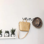 Wall-mounted coat rack – Black cast iron, wavy design for the entryway, bedroom, or bathroom