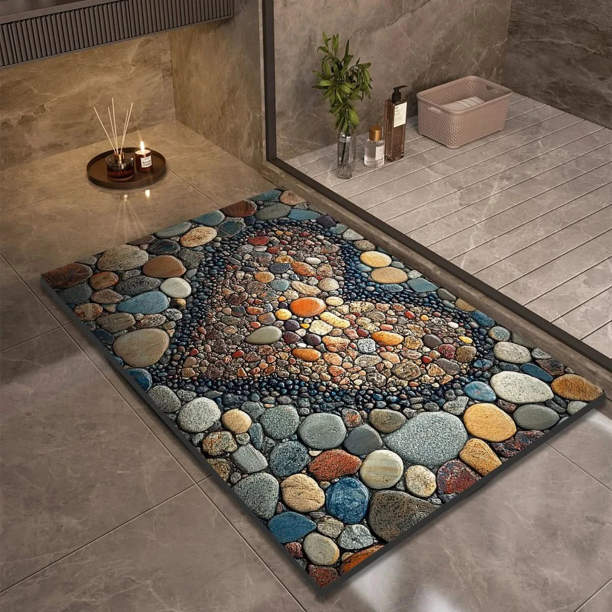 Diatomaceous Earth Bath Mat – Modern and Minimalist, Non-Slip and Quick-Drying for the Bathroom or Kitchen