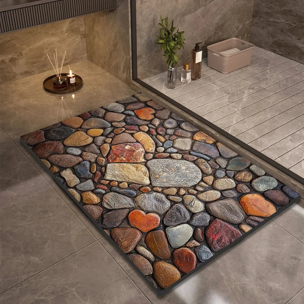 Diatomaceous Earth Bath Mat – Modern and Minimalist, Non-Slip and Quick-Drying for the Bathroom or Kitchen