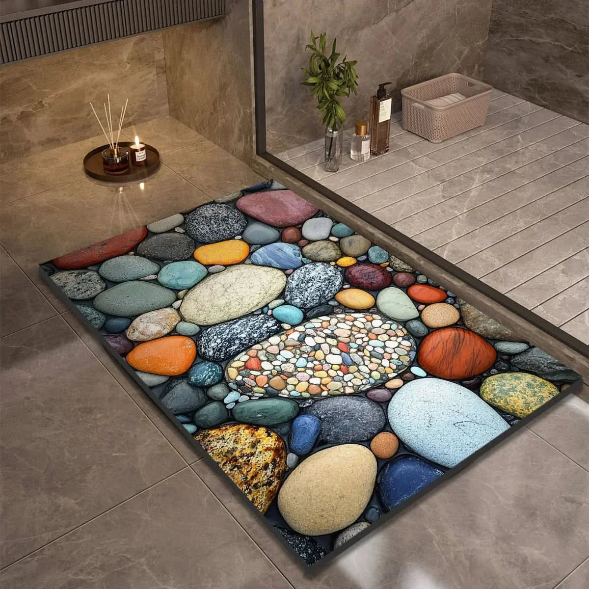 Diatomaceous Earth Bath Mat – Modern and Minimalist, Non-Slip and Quick-Drying for the Bathroom or Kitchen