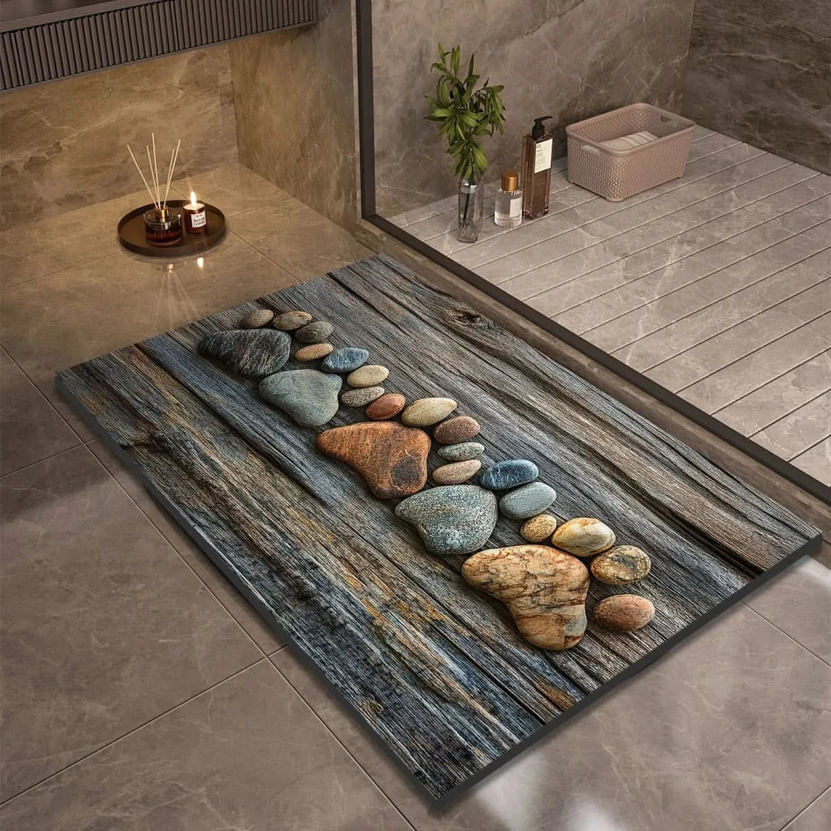 Diatomaceous Earth Bath Mat – Modern and Minimalist, Non-Slip and Quick-Drying for the Bathroom or Kitchen