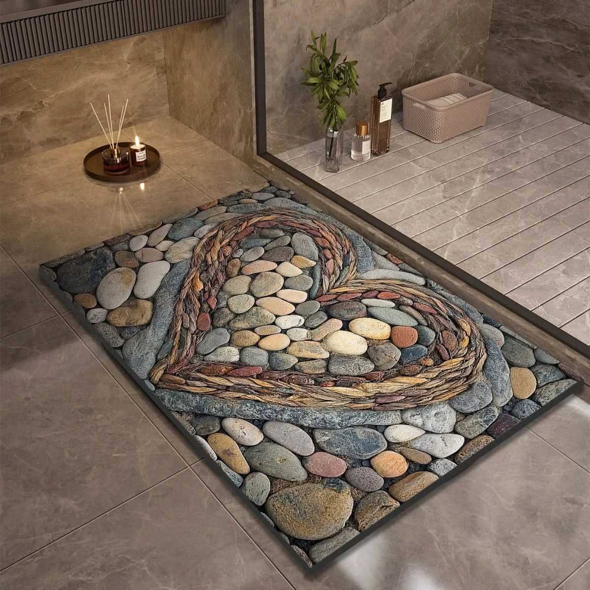 Diatomaceous Earth Bath Mat – Modern and Minimalist, Non-Slip and Quick-Drying for the Bathroom or Kitchen
