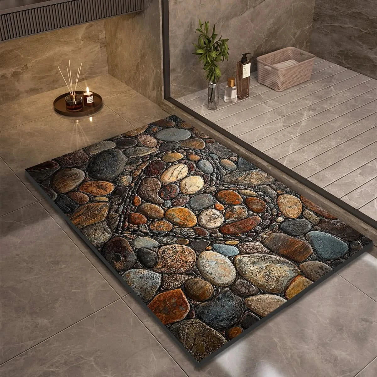 Diatomaceous Earth Bath Mat – Modern and Minimalist, Non-Slip and Quick-Drying for the Bathroom or Kitchen
