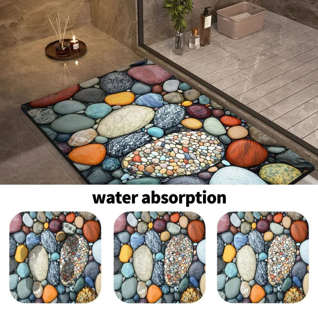 Diatomaceous Earth Bath Mat – Modern and Minimalist, Non-Slip and Quick-Drying for the Bathroom or Kitchen