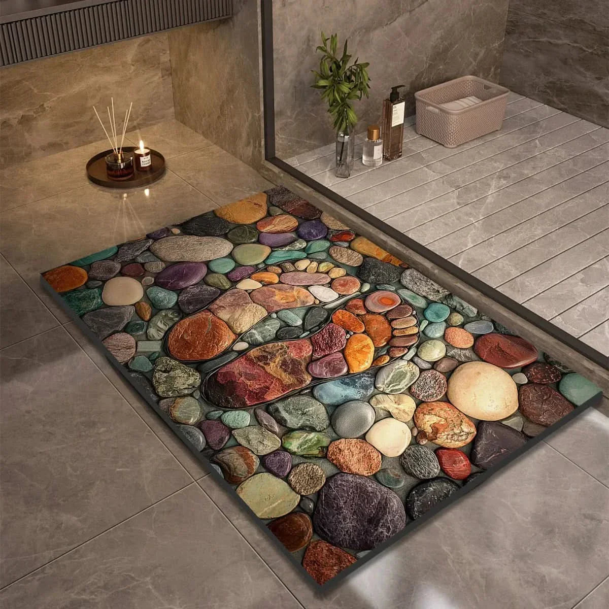 Diatomaceous Earth Bath Mat – Modern and Minimalist, Non-Slip and Quick-Drying for the Bathroom or Kitchen