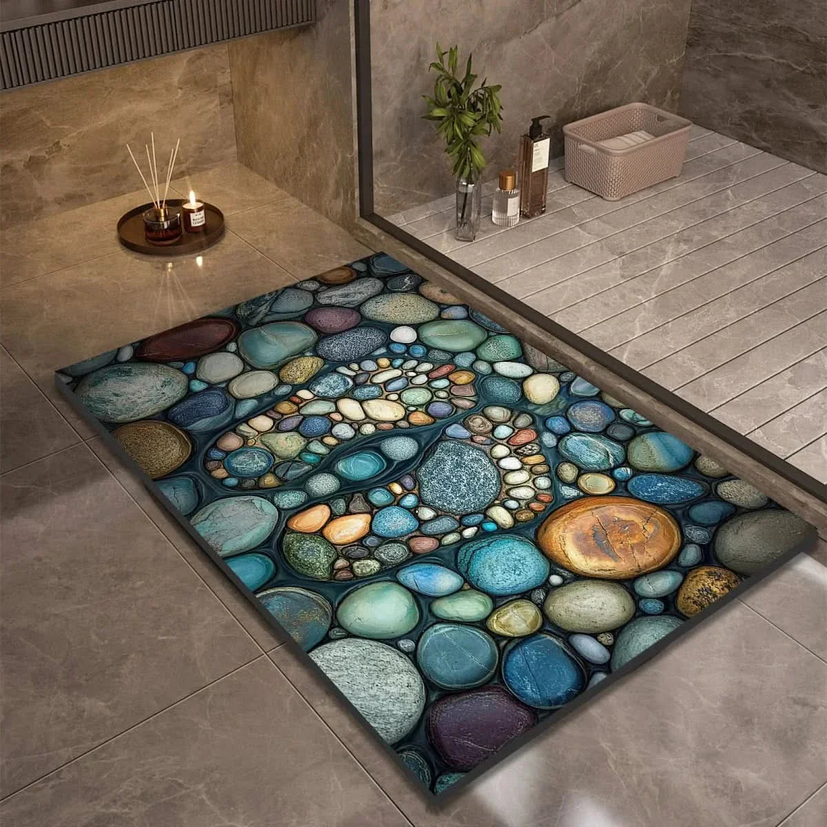 Diatomaceous Earth Bath Mat – Modern and Minimalist, Non-Slip and Quick-Drying for the Bathroom or Kitchen