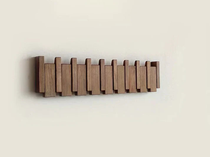 Wooden Coat Rack – Brown Piano Design for the Entryway, Living Room, or Bedroom