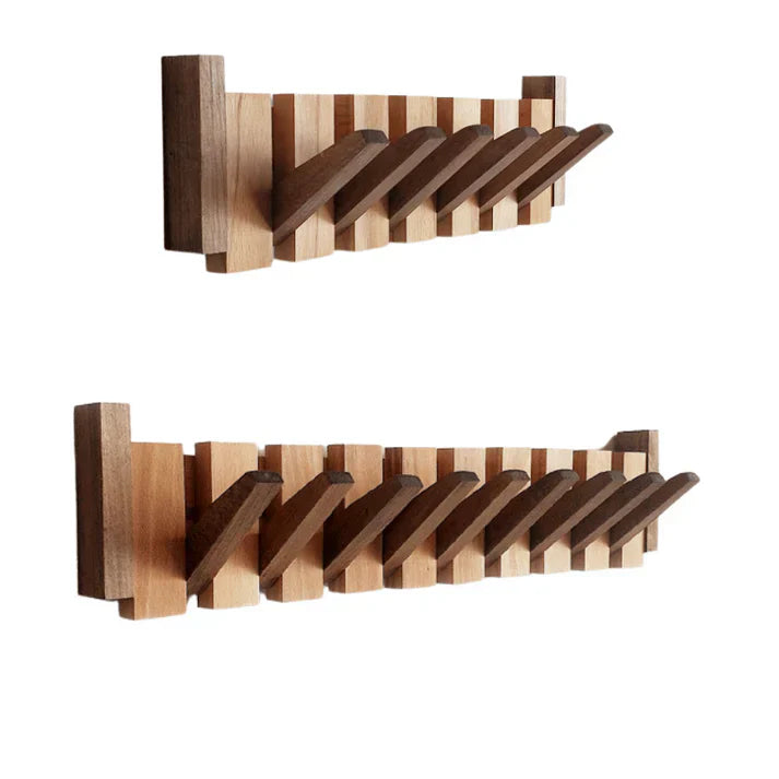 Wooden Coat Rack – Brown Piano Design for the Entryway, Living Room, or Bedroom